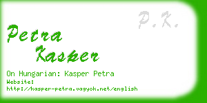 petra kasper business card